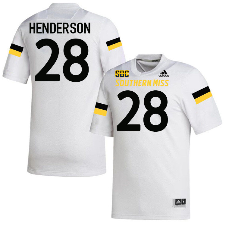 Southern Miss Golden Eagles #28 Malachi Henderson Jersey Football Uniforms-White